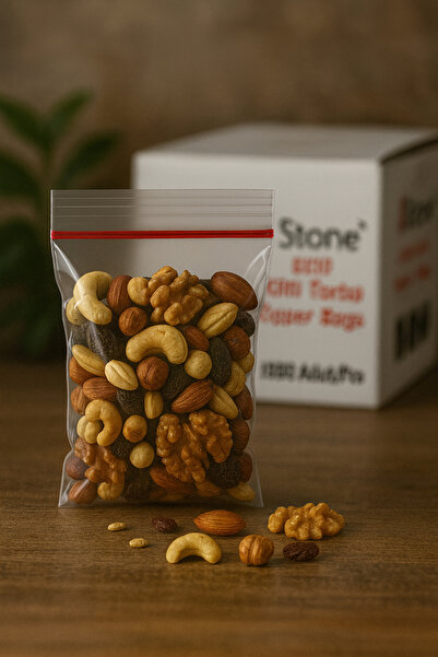 Broken Stone Kilitli Torba Kına Çerez Lokum Poşeti 8x10 100 Adet