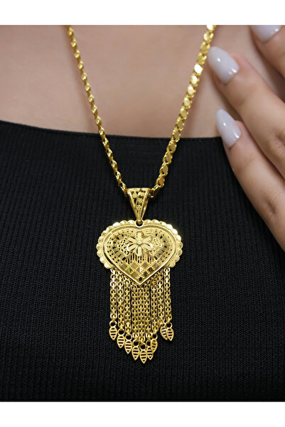 kuyumcu söylemez ÇİÇEK DETAYLI ALTIN HİNT KOLYE ZNC/60CM 3.6MM UC/66MM 12.55GR 14 AYAR