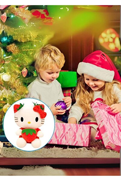 Heribom BÜYÜK BOY 40 CM HELLO KİTTY ÇİLEK DETAYLI PELUŞ OYUNCAK
