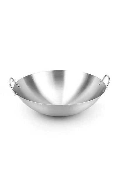 ELEGANT HOME Stainless Steel Frying Pan with Dual Handles - Size 43cm