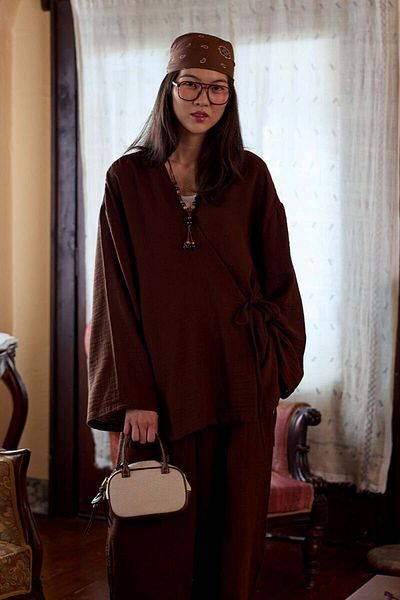 Ceylan Otantik Bitter Brown Muslin Tunic with Tie