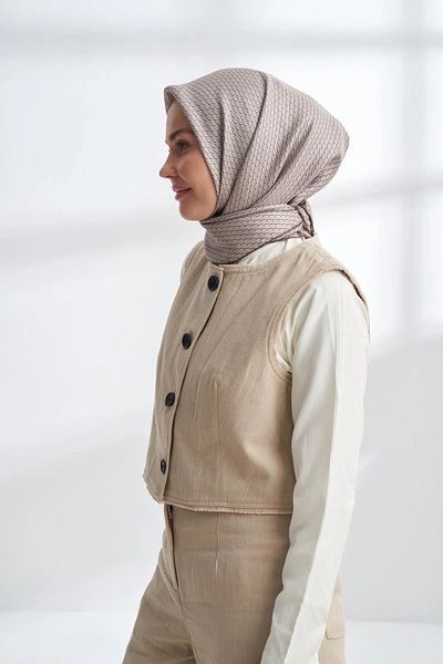 ARMANDA Mink Twill Silk Scarf 4303