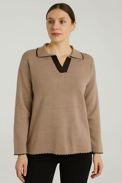 Zeyoo Collection Cowboy Stitched Polo Neck Sweater