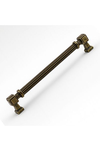 Badem10 Talas 224 mm Striped Antique Yellow Metal Handle Furniture Drawer Kitchen Cabinet Cupboard Handles Kulb 22.4 cm