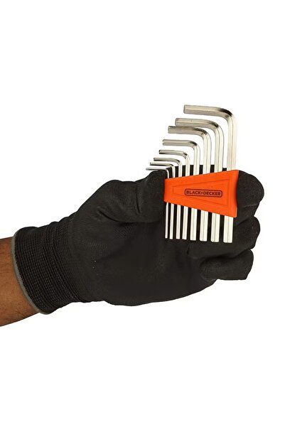 Black&Decker 8-Piece 1.5–6 mm Steel Hex Key Set – Orange/Black, Silver