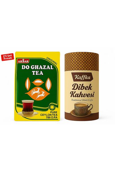 Do Ghazal Tea Black Ceylon Tea 400 g + Kaffka Dibek Coffee 200 g – Set of 2