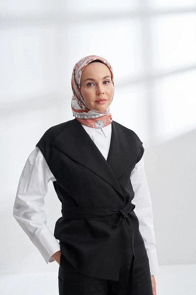 ARMANDA Copper Twill Silk Scarf 4321