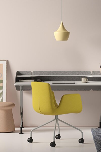 Bürotime Poly Çalışma Koltuğu, Boyalı Ayak & Sarı