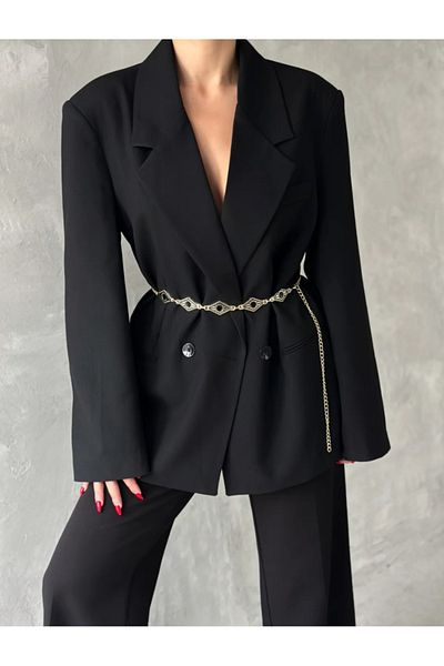 Desre Moda Baklava Pattern Chain Belt Women's Belt Dress Belt Body Belt Waist Belt Coat Belt