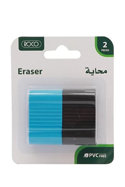 Roco خيط ممحاة مطاطي - أزرق وأسود، ممحاة دقيقة ثنائية اللون