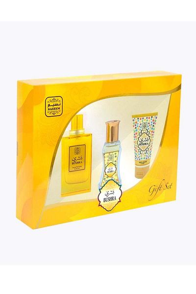 Naseem BUSHRA Unisex Luxury Gift Set – Eau de Parfum, Roll-On & Body Cream