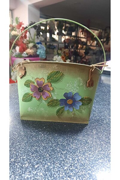 YağmurCicek Asmalı Perforje Duvar Saksısı Yapay Çiçek Dizayn İç ve dış mekanl...