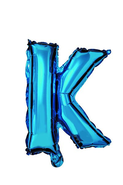 SDX Market Balon folie metalică albastru, litera K, 40 cm