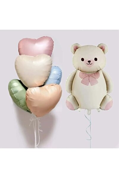 Laviyosa Ρετρό κρεμ παπιγιόν, χαριτωμένο μπαλόνι από αλουμινόχαρτο αρκουδάκι,...