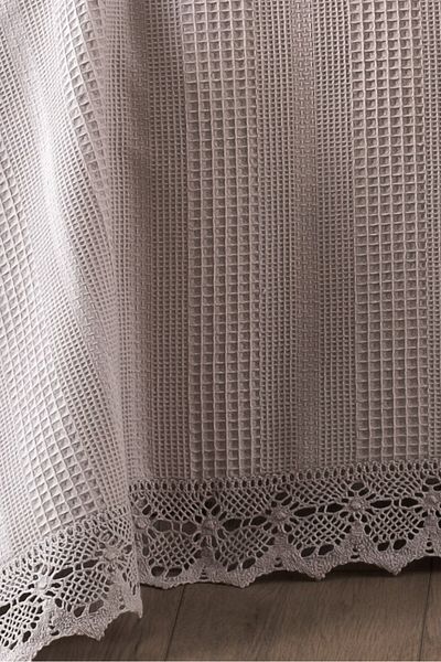 Sevim 100% Cotton Honeycomb Lace Pique-Single Waffle Pique- 160X230 Cm-Stone