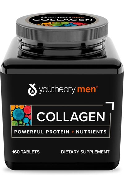 Youtheory Men's Collagen - Daily Collagen Supplements for Men - Hair & Skin S...