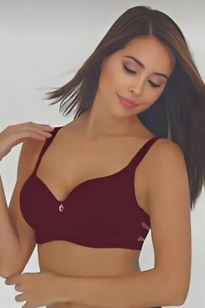 Le Jardin Women's white bra with rubber stripes 7015