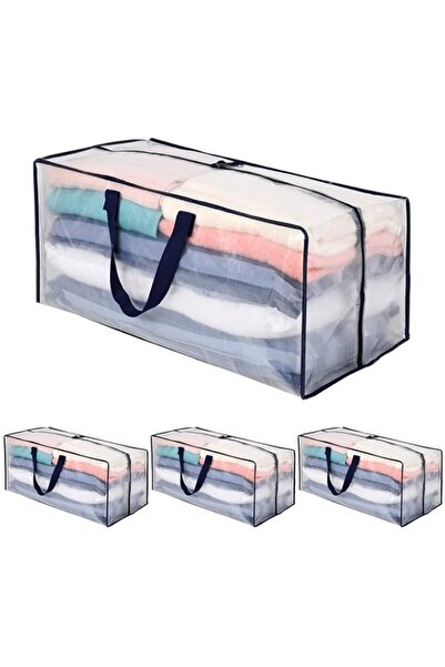 Generic فينو - مجموعة من 4 حقائب نقل شفافة كبيرة الحجم شديدة التحمل مع أحزمة ...