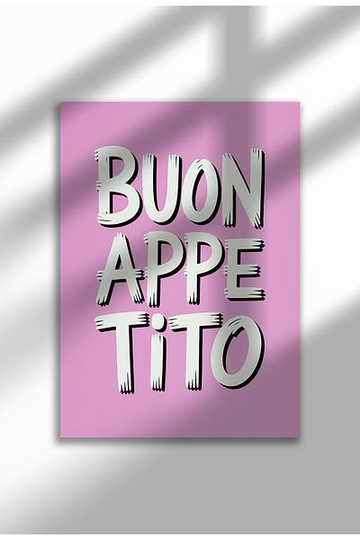 21mxm Unframed Kitchen Wall Art - Buon Appetito Poster A4