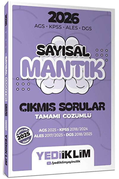 Yediiklim Yayınları 2026 AGS KPSS ALES DGS Sayısal Mantık Tamamı Çözümlü Çıkm...