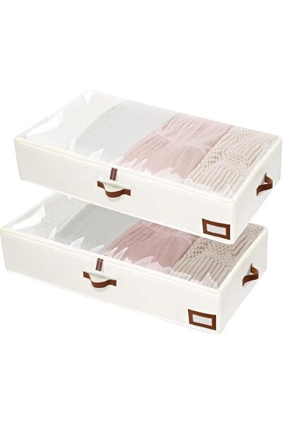 Generic صندوق تخزين كبير أسفل السرير من لوميشو، سعة 55 لترًا، مكون من قطعتين،...