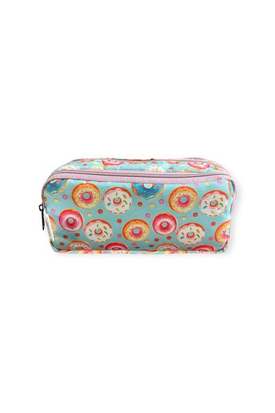 Polin Three Compartment Patterned Pencil Bag, 8 Different Models, Zippered, Large Size