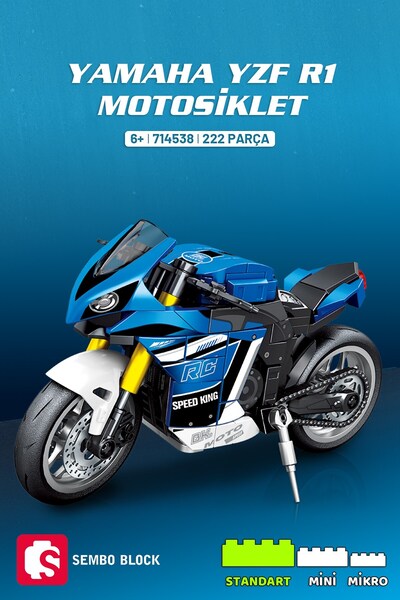 Sembo Block Yamaha Yzf R1 Motorcycle 222 Pieces Building Block Set