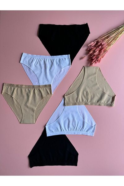 VicTroy Water Hug |   Laser Cut 6 Pack Cotton Seamless Women's Panties Feel Soft Touch (Elosia-50E27)