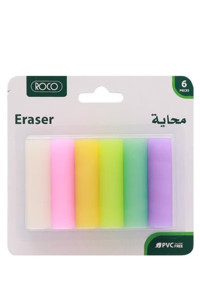 Roco برميل ممحاة مطاطي - ألوان باستيل، ناعمة ومتينة