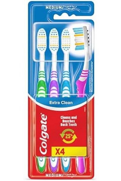 Colgate Extra Clean Medium Toothbrush 4 Pieces Value Pack