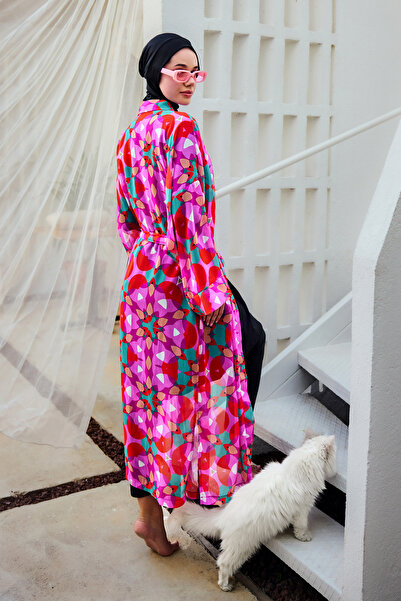 Remsa Mayo Remsa Single Kaftan Kimono Pareo on Hijab Swimsuit Pink03 Rp024 Colorpare