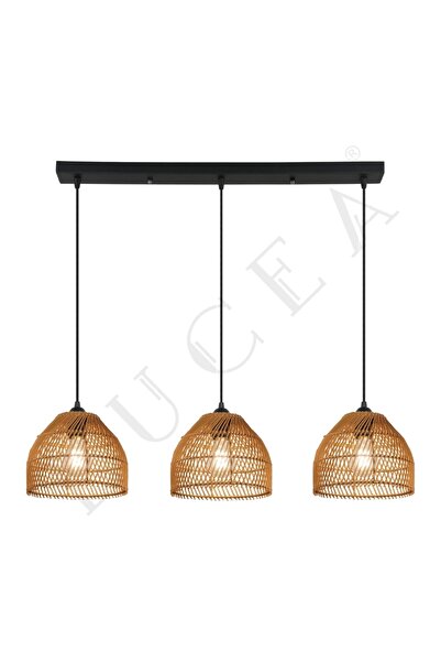 LUCEA ZERFA 3 LU SİYAH SIRALI AVİZE 3XE27