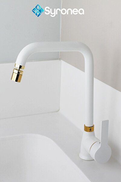 VSA Mat Beyaz Altın Defne Mutfak Eviye Bataryası 5 Yıl Garantili 360 Derece D...