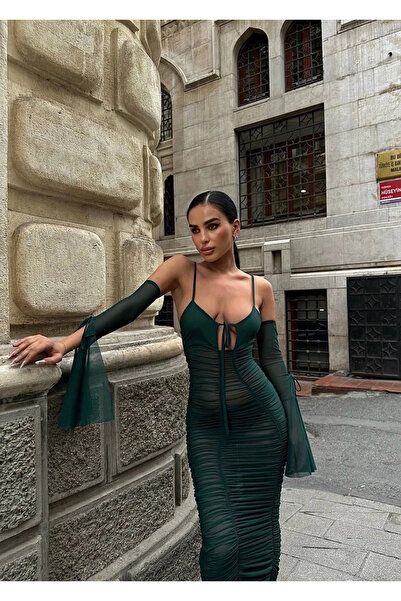 AFİTAP Transparan İpek Tül Elbise