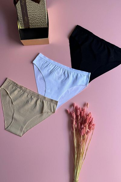 VicTroy Water Hug |   Laser Cut 3-Piece Cotton Seamless Women's Panties Feel Soft Touch (Elosia-50E27)