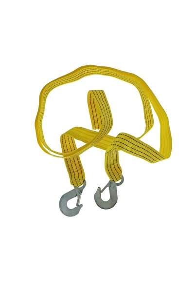 SOHO Curea de remorcare cu cârlig de siguranță, 3 m, capacitate 2 tone, galbenă