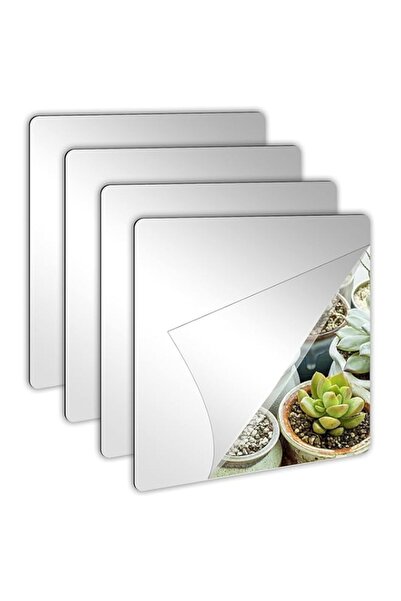 Generic مجموعة جراجرا من 4 ملصقات مرايا على جدار المرآة، بلاط مرايا ذاتي اللص...