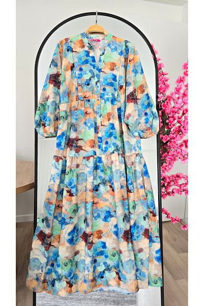 PREMİER VİE Testture Lilyum Fabric Flowered Summer Dress