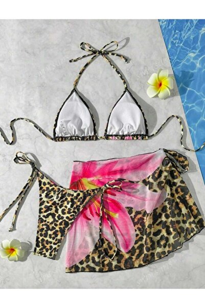 nuriçgiyim Deniz çiçeği bikini pareo set