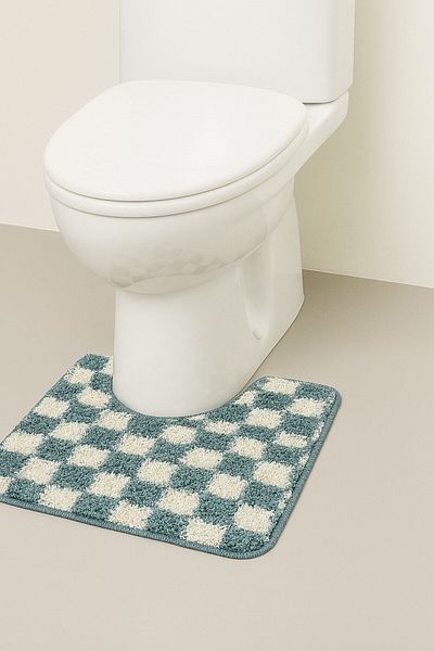 EUROBANO 60X50 cm Washable Non-Slip Base Bathroom Toilet Seat Front Single Mat Shaggy