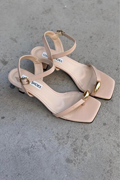 I Love Shoes Pamori Matte Leather Beige Flip Flop Heeled Sandals