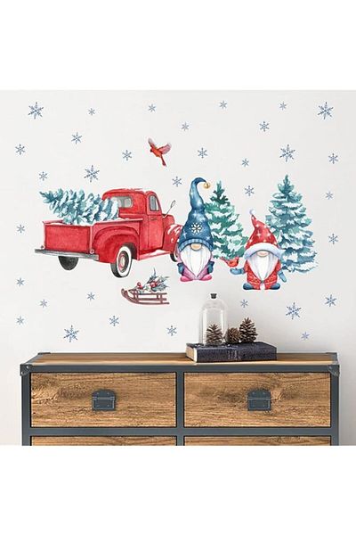 Generic BPA Winter Truck Pine Tree Wall Decals Cardinal Stickers, Christmas Red Bird Snowflake Nursery Livi
