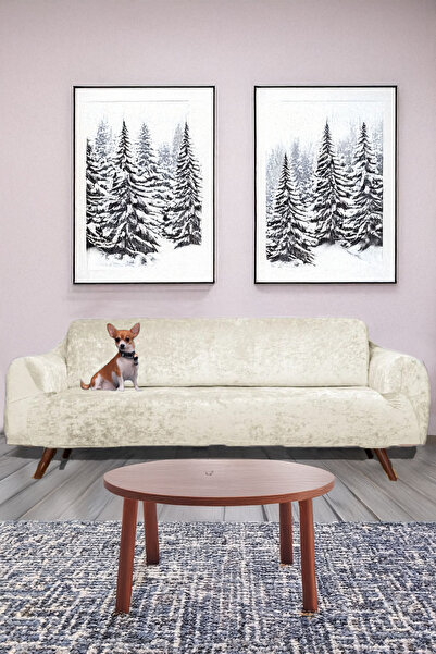 sabirehome غطاء أريكة مخملي شبه لامع 3 Lu/3 أشخاص غطاء أريكة مرن مطاطي قابل ل...