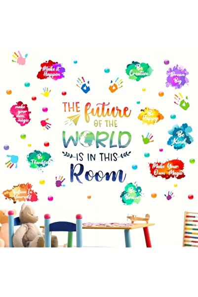 Generic Brand Colorful Handprint Wall Stickers Self-Adhesive, Wall Decals, In...
