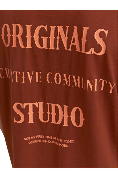 Jack & Jones Tricou JACK & JONES Γραμματοσειρά Austin - 12277896-Brandy