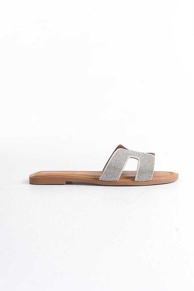 ERNİLA Genuine Leather Women's Stone Slippers
