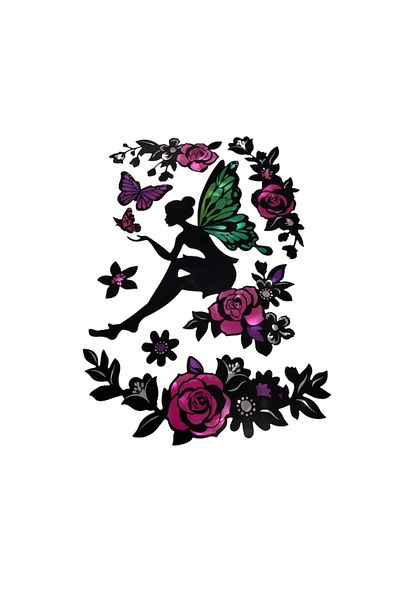 SOHO Fairy Wall Sticker, Butterflies and Flowers, Multicolor