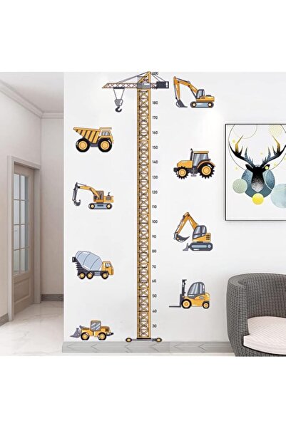 Generic ملصق مخطط الطول، ملصقات جدارية لمخطط نمو الأطفال على شكل رافعة برجية،...