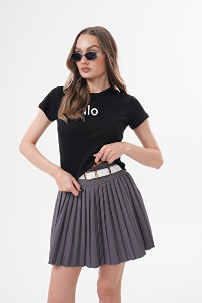 jansogroup - Printed Letter Cotton Oversize Women's Crop Tshirt Large Size