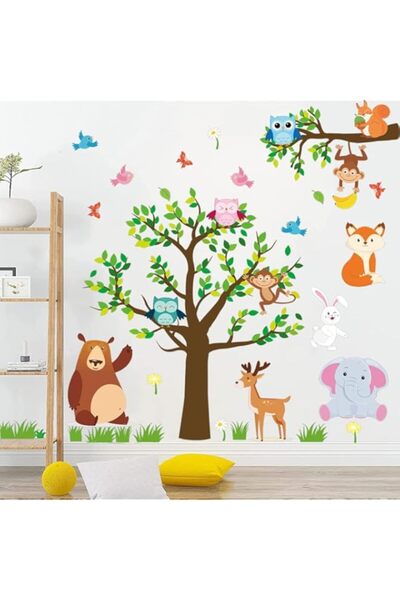 Generic ملصقات حائط حيوانات الغابة، ملصقات ورق حائط لغرفة نوم الأطفال والفصول...